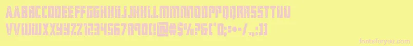 hardsciencecond-fontti – vaaleanpunaiset fontit keltaisella taustalla