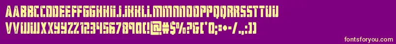 hardsciencecond Font – Yellow Fonts on Purple Background