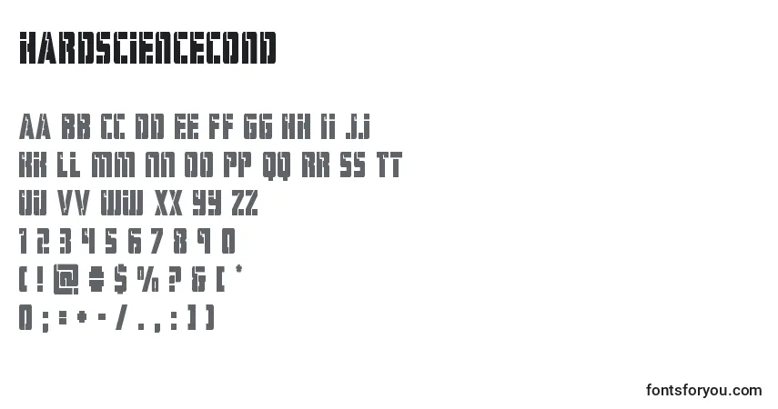 Schriftart Hardsciencecond (129075) – Alphabet, Zahlen, spezielle Symbole