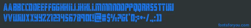 hardsciencecond Font – Blue Fonts on Black Background