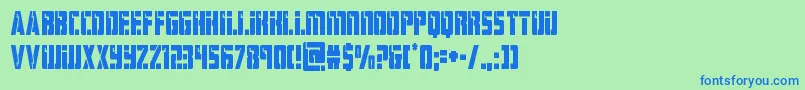 hardsciencecond Font – Blue Fonts on Green Background