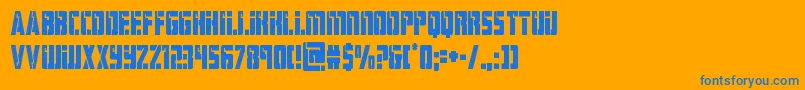 フォントhardsciencecond – オレンジの背景に青い文字