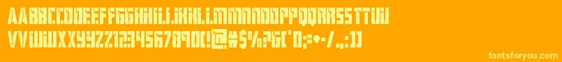 hardsciencecond Font – Yellow Fonts on Orange Background