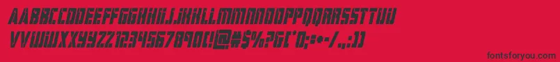 フォントhardsciencecondital – 赤い背景に黒い文字
