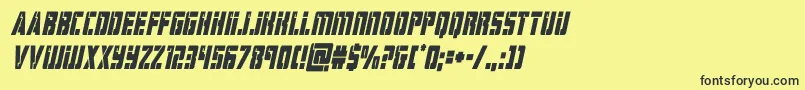 フォントhardsciencecondital – 黒い文字の黄色い背景