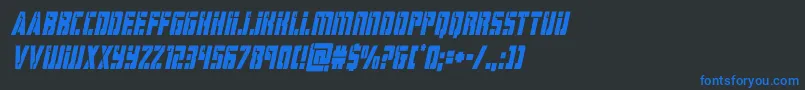 hardsciencecondital-Schriftart – Blaue Schriften auf schwarzem Hintergrund