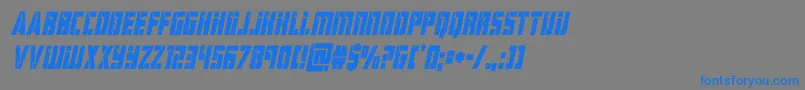 フォントhardsciencecondital – 灰色の背景に青い文字