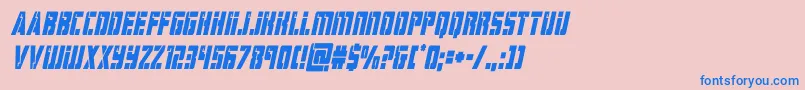 フォントhardsciencecondital – ピンクの背景に青い文字
