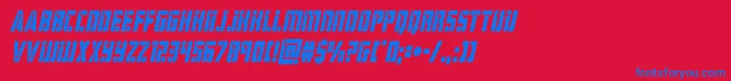 フォントhardsciencecondital – 赤い背景に青い文字