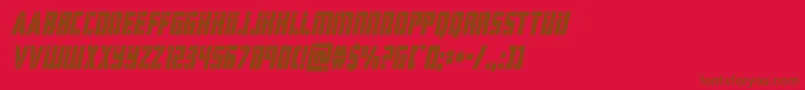 フォントhardsciencecondital – 赤い背景に茶色の文字