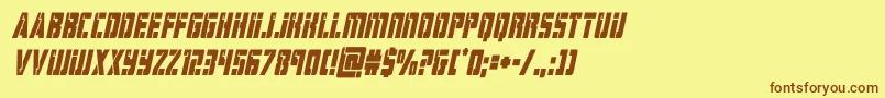 hardsciencecondital-Schriftart – Braune Schriften auf gelbem Hintergrund