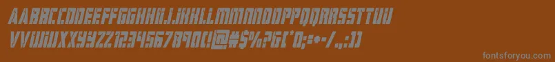 フォントhardsciencecondital – 茶色の背景に灰色の文字