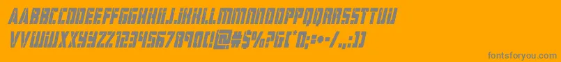 hardsciencecondital-fontti – harmaat kirjasimet oranssilla taustalla