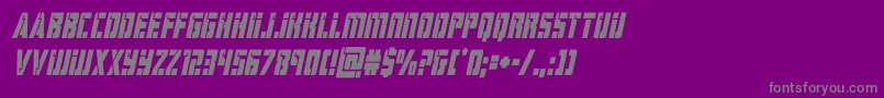 フォントhardsciencecondital – 紫の背景に灰色の文字
