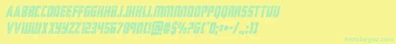 フォントhardsciencecondital – 黄色い背景に緑の文字