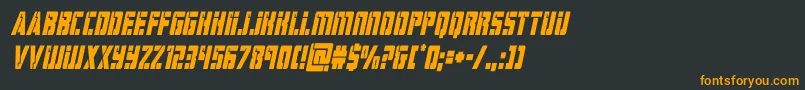 フォントhardsciencecondital – 黒い背景にオレンジの文字