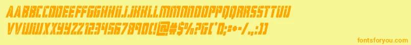 hardsciencecondital-Schriftart – Orangefarbene Schriften auf gelbem Hintergrund