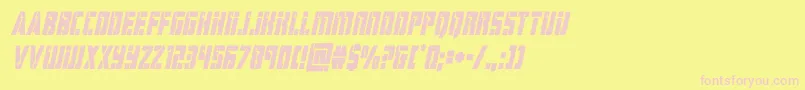 hardsciencecondital-fontti – vaaleanpunaiset fontit keltaisella taustalla