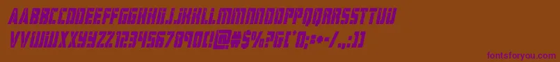 フォントhardsciencecondital – 紫色のフォント、茶色の背景