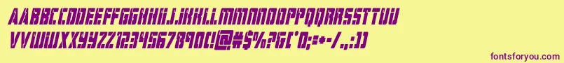hardsciencecondital-Schriftart – Violette Schriften auf gelbem Hintergrund