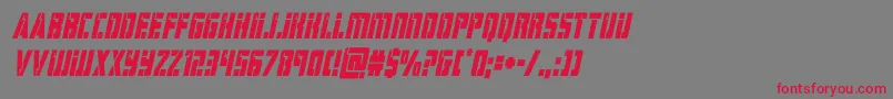 フォントhardsciencecondital – 赤い文字の灰色の背景