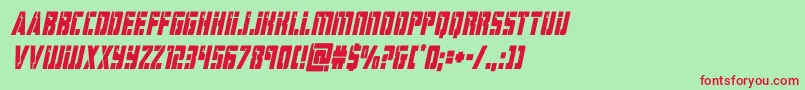 hardsciencecondital-Schriftart – Rote Schriften auf grünem Hintergrund