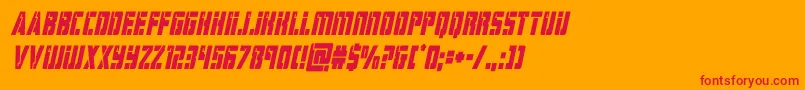 フォントhardsciencecondital – オレンジの背景に赤い文字