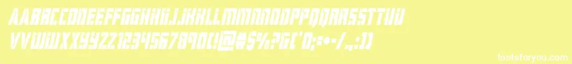hardsciencecondital-Schriftart – Weiße Schriften auf gelbem Hintergrund