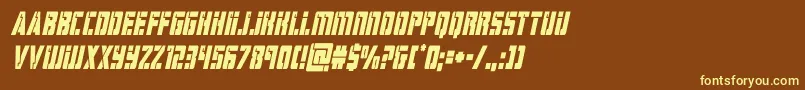 hardsciencecondital-fontti – keltaiset fontit ruskealla taustalla