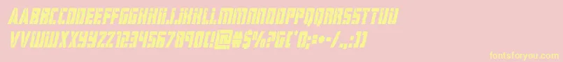 hardsciencecondital-Schriftart – Gelbe Schriften auf rosa Hintergrund