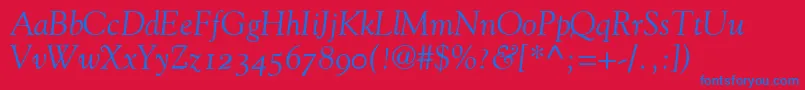 GoudyOldStyleItalicOldStyleFigures Font – Blue Fonts on Red Background