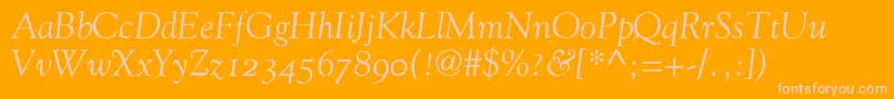 GoudyOldStyleItalicOldStyleFigures-Schriftart – Rosa Schriften auf orangefarbenem Hintergrund