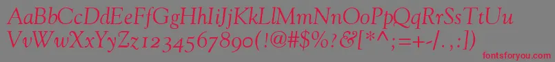 GoudyOldStyleItalicOldStyleFigures Font – Red Fonts on Gray Background