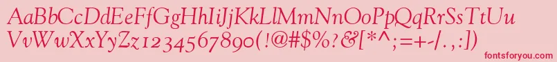 GoudyOldStyleItalicOldStyleFigures Font – Red Fonts on Pink Background
