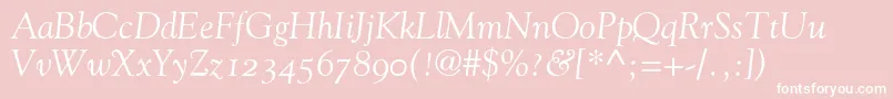GoudyOldStyleItalicOldStyleFigures Font – White Fonts on Pink Background