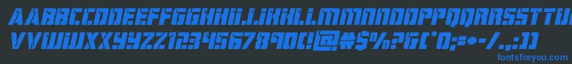 hardscienceexpandital Font – Blue Fonts on Black Background