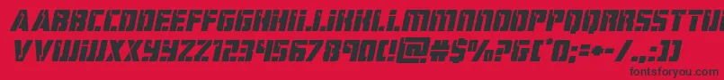 フォントhardscienceexpandital – 赤い背景に黒い文字