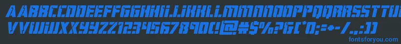 hardscienceexpandital-Schriftart – Blaue Schriften auf schwarzem Hintergrund
