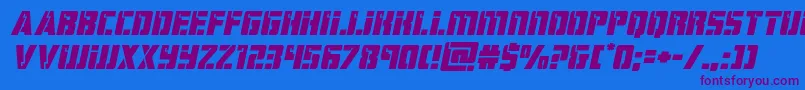 hardscienceexpandital Font – Purple Fonts on Blue Background