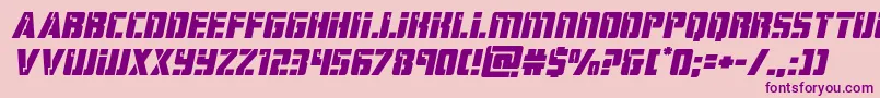 フォントhardscienceexpandital – ピンクの背景に紫のフォント