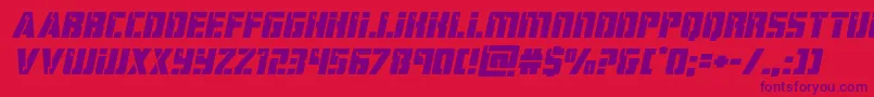 Fonte hardscienceexpandital – fontes roxas em um fundo vermelho