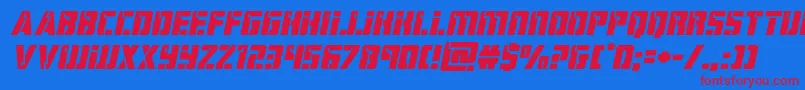 hardscienceexpandital Font – Red Fonts on Blue Background