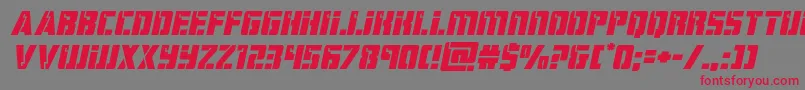 フォントhardscienceexpandital – 赤い文字の灰色の背景