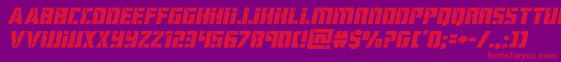 Fonte hardscienceexpandital – fontes vermelhas em um fundo violeta