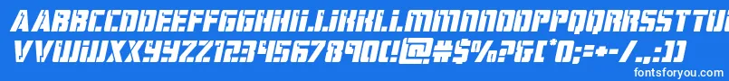 Fonte hardscienceexpandital – fontes brancas em um fundo azul