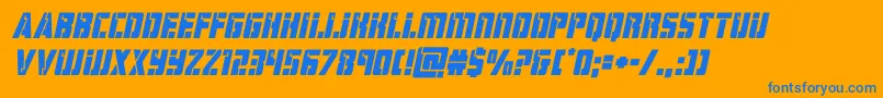 Fonte hardscienceital – fontes azuis em um fundo laranja