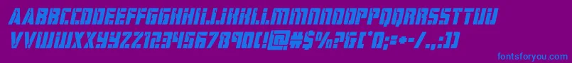 hardscienceital-Schriftart – Blaue Schriften auf violettem Hintergrund