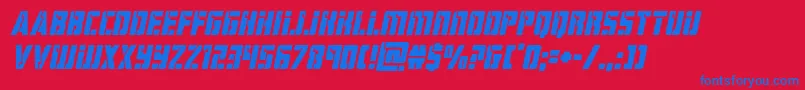 hardscienceital Font – Blue Fonts on Red Background