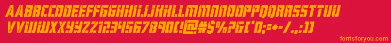 hardscienceital Font – Orange Fonts on Red Background