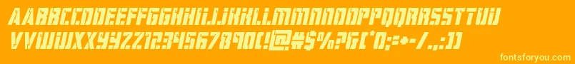 hardscienceital Font – Yellow Fonts on Orange Background